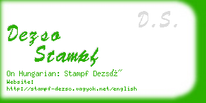 dezso stampf business card